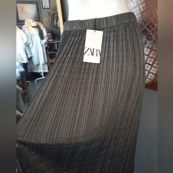 Zara Nwt Limited Edition Grey Pleated Maxi Skirt - Picture 5 of 14